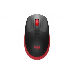 Mouse wireless Logitech M190, 1000 DPI, Negru/Rosu